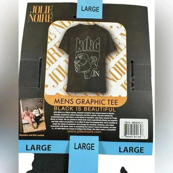 Jolie Noire Men's Black History Graphic Print Short Sleeve Large Crewneck Tee - Picture 3 of 6